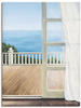 Artland Poster »Veranda mit Meerblick«, Fensterblick, (1 St.), auf Keilrahmen