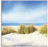 Art-Land Gras auf einem weißen Sanddünenstrand, einem blauen Ozean und einem Himmel im Hintergrund 70x70cm