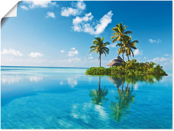 Art-Land Tropisches Paradies Insel Palmen Meer 80x60cm