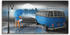 Art-Land Regennacht in Blau mit Bulli T1 100x50cm