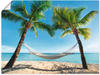 Artland Wandbild »Palmenstrand Karibik mit Hängematte«, Amerika, (1 St.), als
