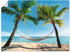 Art-Land Urlaub am Palmenstrand in der Karibik mit Hängematte 80x60cm
