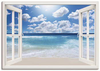 Art-Land Fensterblick Großartige Strandlandschaft 100x70cm