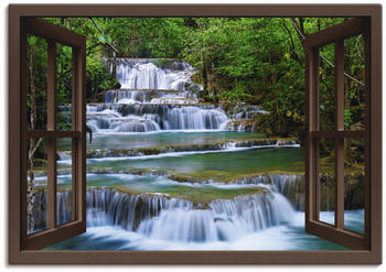 Art-Land Fensterblick Tiefen Wald Wasserfall in Kanchanaburi, Thailand 100x70cm