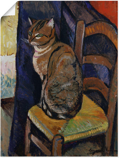 Art-Land Skizze einer auf einem Stuhl sitzenden Katze 45x60cm