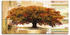 Art-Land Herbstbaum auf abstraktem Hintergrund 100x50cm