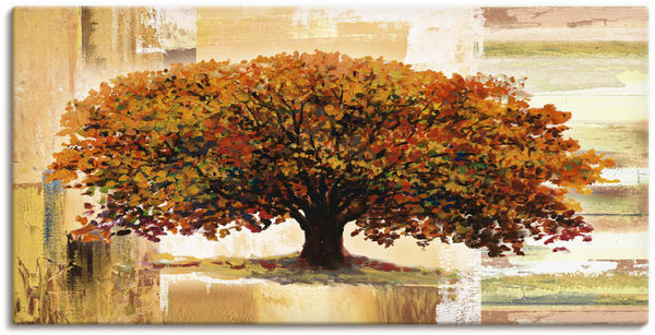 Art-Land Herbstbaum auf abstraktem Hintergrund 100x50cm