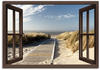 Art-Land Fensterblick Nordseestrand auf Langeoog Steg 100x70cm