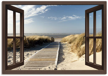 Art-Land Fensterblick Nordseestrand auf Langeoog Steg 100x70cm