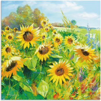 Art-Land Sommerwiese mit Sonnenblumen 100x100cm