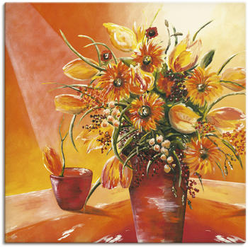 Art-Land Blumenstrauß in Vase I Leinwandbild 50x50cm