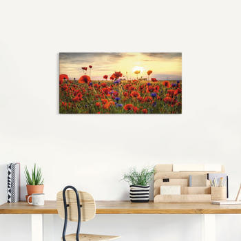 Art-Land Mohnblumen Leinwandbild 100x50cm