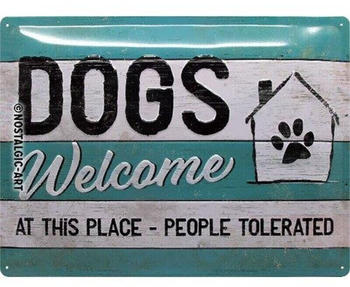 Nostalgic Art Pfotenschild Dogs Welcome 40x30cm