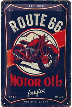 Nostalgic Art US Highways Route 66 Motor Oil 20x30cm
