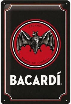 Nostalgic Art Bacardi Logo Black 20x30cm