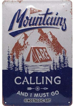 Nostalgic Art Outdoor & Activities The Mountains Are Calling 20x30cm