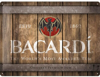 Nostalgic Art Bacardi Wood Barrel Logo 40x30cm