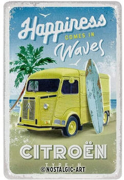 Nostalgic Art Citroen Type H Happiness Comes In Waves 20x30cm