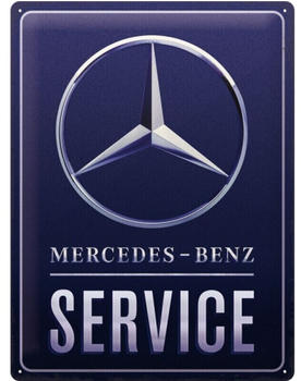 Nostalgic Art Mercedes-Benz Mercedes-Benz Service Blue 30x40cm