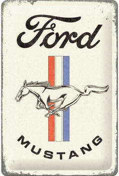Nostalgic Art Ford Mustang Horse & Stripes Logo 20x30cm
