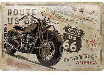 Nostalgic Art US Highways Route 66 Bike Map 30x20cm