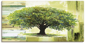 Art-Land Frühlingsbaum auf abstraktem Hintergrund 100x50cm