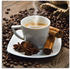 Art-Land Kaffeetasse und Leinensack mit Kaffeebohnen auf rustikalem Tisch 2 40x40cm