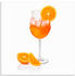 Art-Land Aperol Spritz in einem Weinglas, dekoriert mit einer Scheibe Orange 70x70cm