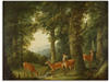 Artland Leinwandbild »Waldlandschaft mit Rotwild. Um 1760/70«, Wald, (1 St.),...