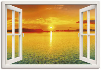 Art-Land Fensterblick Sonnenuntergangspanorama 100x70cm