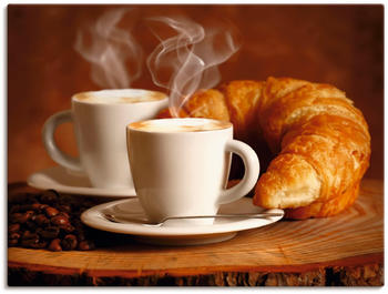 Art-Land Dampfender Cappuccino und Croissant 40x30cm