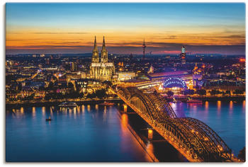 Art-Land Erleuchtetes Köln von oben 60x40cm