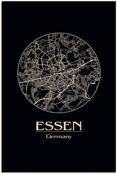 Art-Land Retro Karte Essen Deutschland Kreis 20x30cm