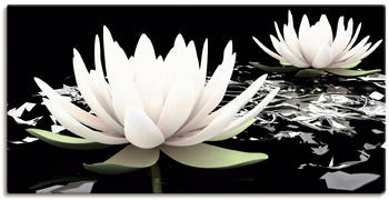 Art-Land Zwei Lotusblumen auf dem Wasser 60x30cm
