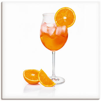 Art-Land Aperol Spritz in einem Weinglas, dekoriert mit einer Scheibe Orange 30x30cm