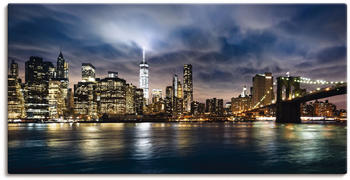Art-Land New York City schöner Sonnenaufgang über Manhattan mit Manhattan und Brooklyn Bridge USA 150x75cm