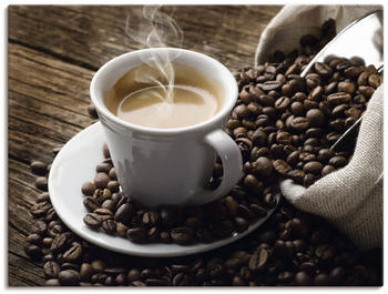 Art-Land Heißer Kaffee dampfender Kaffee 80x60cm