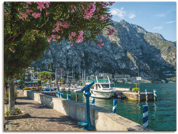 Art-Land Gardasee Hafen & Uferpromenade in Limone sul Garda 80x60cm