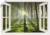 Art-Land Fensterblick Wald im Gegenlicht 100x70cm
