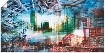 Art-Land Düsseldorf Skyline Abstrakte Collage 100x50cm