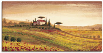 Art-Land Toskanalandschaft mit Mohnblumen 150x75cm