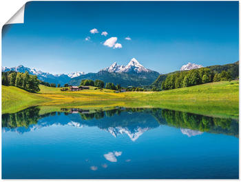 Art-Land Panoramasicht idyllische Sommer Landschaft in den Alpen 80x60cm