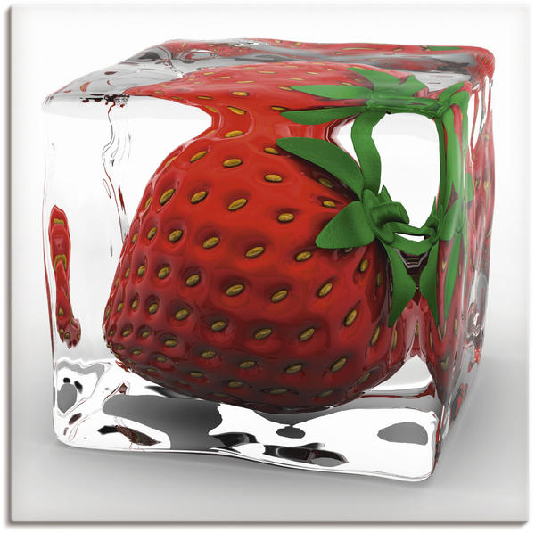 Art-Land Erdbeere in Eis 50x50cm