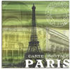 Artland Leinwandbild »Paris Collage - grün«, Gebäude, (1 St.), auf...