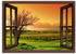 Art-Land Fensterblick Landschaft mit Weinbergen 70x50cm