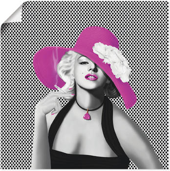 Art-Land Marilyn in Pop Art in Schwarz Weiß mit Pink 70x70cm