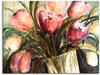 Artland Wandbild »Lila Tulpen in Vase«, Blumen, (1 St.), als Leinwandbild,...