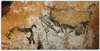Art-Land Höhle von Lascaux 17000 v. Chr. Gesamtansicht der 'Szene des Schachtes' 100x50cm