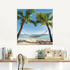 Art-Land Urlaub am Palmenstrand in der Karibik mit Hängematte 40x40cm