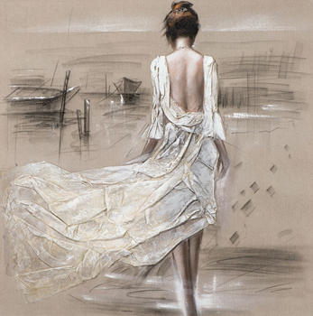imageLAND Dame am Hafen 100x100cm (201144)